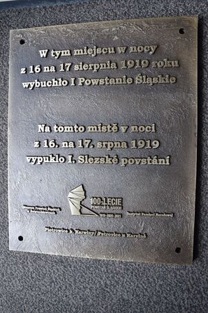 Tablica odnowiona przez Oddziałowe Biuro Upamiętniania Walk i Męczeństwa w Katowicach.