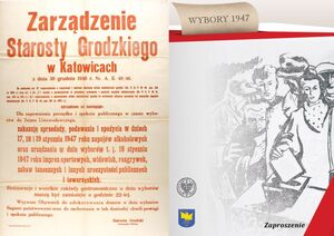 Prezentacja wystawy „Wybory do Sejmu Ustawodawczego w województwie śląskim 19 stycznia 1947 r.”.