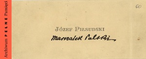 Bilet wizytowy, Józef Piłsudski