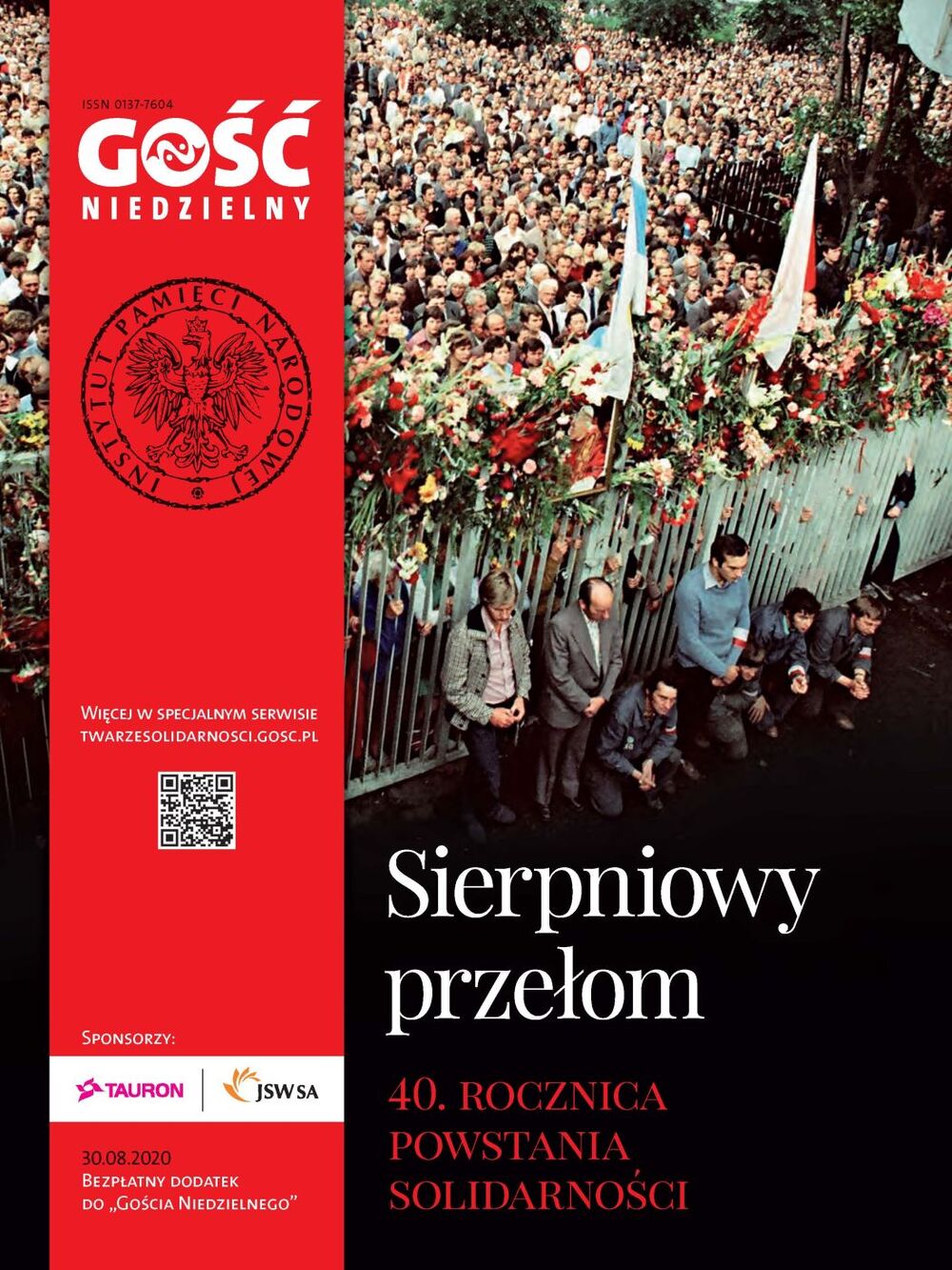 „Sierpniowy przełom. 40. rocznica powstania Solidarności” – okładka dodatku historycznego IPN do „Gościa Niedzielnego”