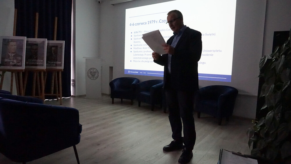 Wykład dr hab. Jarosława Durki, prof. Uniwersytetu Kaliskiego pt. "Władze komunistyczne wobec pobytu Jana Pawła II w Częstochowie w czasie jego I pielgrzymki do Polski" - Częstochowa, 4 czerwca 2024. Fot.: Kinga Lis