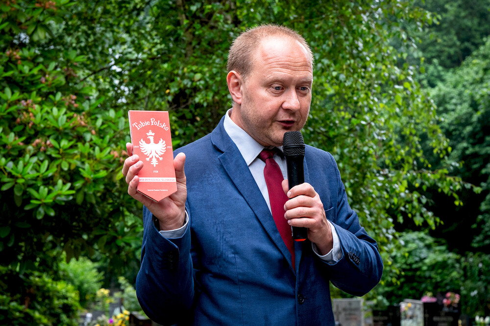 Uroczystość oznaczenia grobu powstańca śląskiego śp. ppor. Ignacego Budnego znakiem pamięci „Tobie Polsko” - Gliwice, 10 czerwca 2024. Fot.: IPN K. Łojko