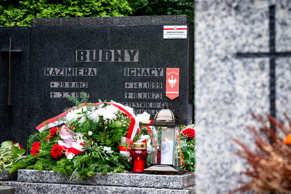 Uroczystość oznaczenia grobu powstańca śląskiego śp. ppor. Ignacego Budnego znakiem pamięci „Tobie Polsko” - Gliwice, 10 czerwca 2024. Fot.: IPN K. Łojko