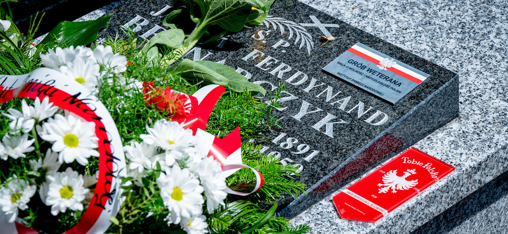 Uroczystość oznaczenia grobu powstańca śląskiego śp. Ferdynanda Bednarczyka znakiem pamięci „Tobie Polsko” – Siemianowice Śląskie, 14 czerwca 2024. Fot.: IPN K. Łojko