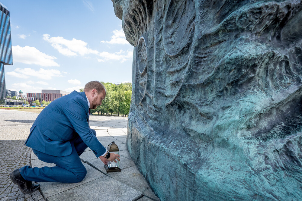 Uroczystość oznaczenia grobu powstańca śląskiego śp. Franciszka Poloczka znakiem pamięci „Tobie Polsko” – Katowice, 5 lipca 2024. Fot.: IPN K. Łojko