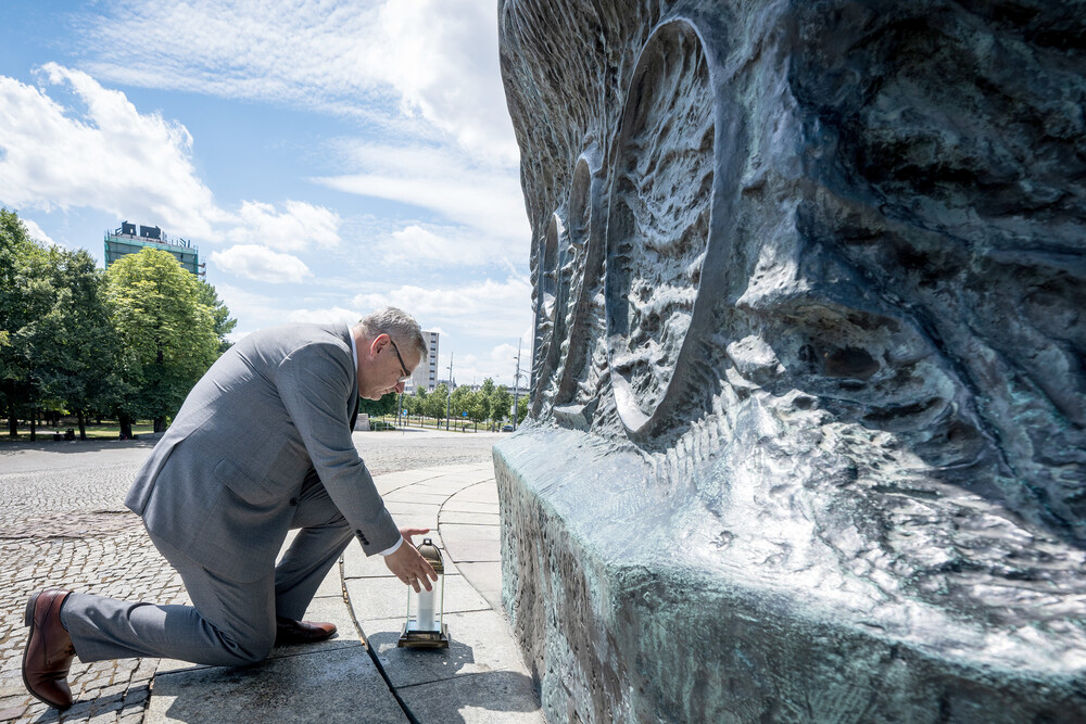 Uroczystość oznaczenia grobu powstańca śląskiego śp. Franciszka Poloczka znakiem pamięci „Tobie Polsko” – Katowice, 5 lipca 2024. Fot.: IPN K. Łojko