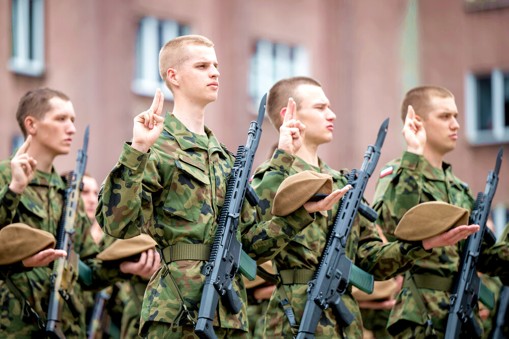 Uroczysta przysięga żołnierzy WOT w Sosnowcu – Sosnowiec, 7 lipiec 2024. Fot.: IPN K. Łojko