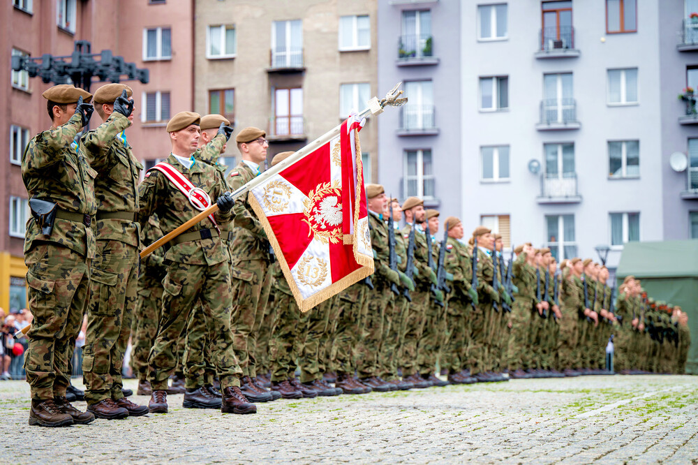 Uroczysta przysięga żołnierzy WOT w Sosnowcu – Sosnowiec, 7 lipiec 2024. Fot.: IPN K. Łojko