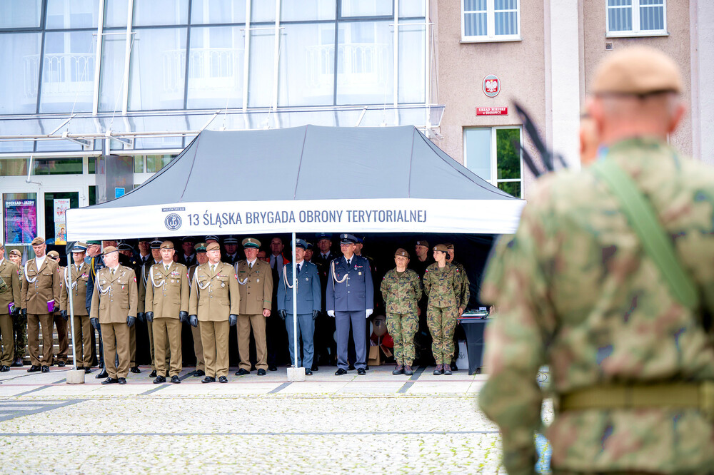 Uroczysta przysięga żołnierzy WOT w Sosnowcu – Sosnowiec, 7 lipiec 2024. Fot.: IPN K. Łojko