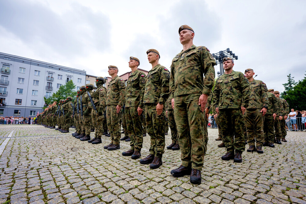 Uroczysta przysięga żołnierzy WOT w Sosnowcu – Sosnowiec, 7 lipiec 2024. Fot.: IPN K. Łojko