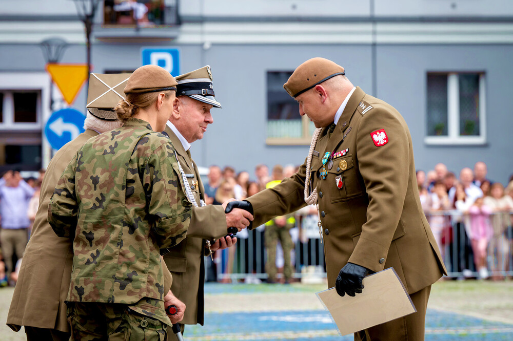 Uroczysta przysięga żołnierzy WOT w Sosnowcu – Sosnowiec, 7 lipiec 2024. Fot.: IPN K. Łojko