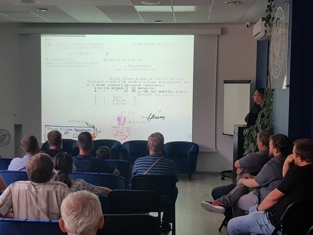 Wykład „Straty wsi polskiej w powiecie częstochowskim w czasie okupacji niemieckiej 1939 - 1945" – Częstochowa, 10 lipca 2024. Fot.: IPN