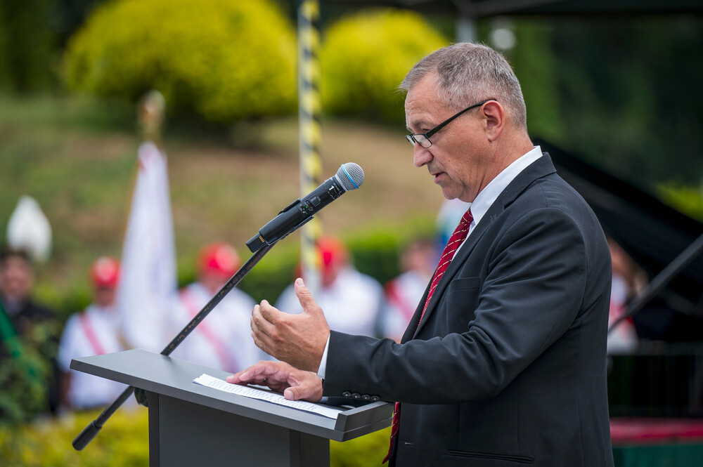 Uroczystość poświęcona Henrykowi Sławikowi – górnośląskiemu Sprawiedliwemu wśród Narodów Świata – Jastrzębie-Zdrój, 14 lipca 2024. Fot.: IPN K. Łojko