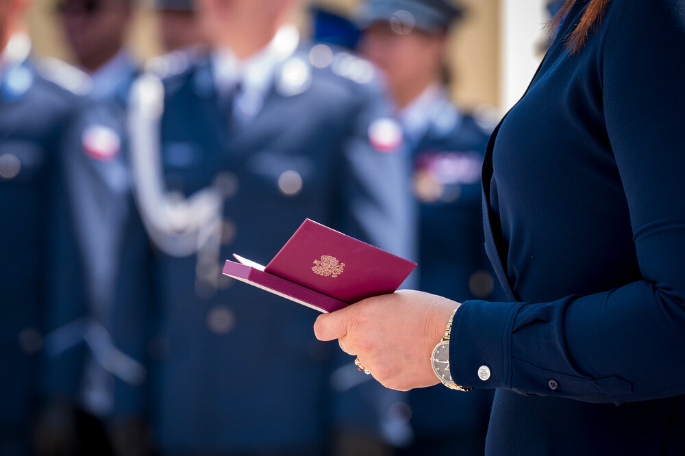 Uroczysty apel z okazji Święta Policji oraz 25-lecia utworzenia Szkoły Policji w Katowicach – Katowice, 26 lipca 2024. Fot.: IPN K. Łojko