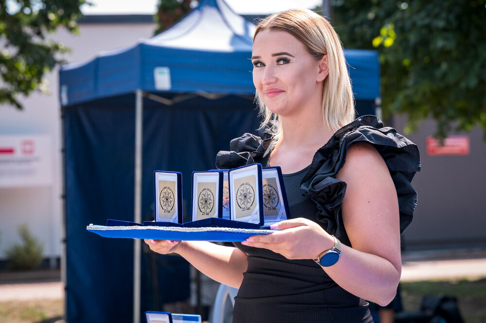 Uroczysty apel z okazji Święta Policji oraz 25-lecia utworzenia Szkoły Policji w Katowicach – Katowice, 26 lipca 2024. Fot.: IPN K. Łojko