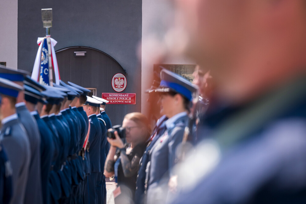 Uroczysty apel z okazji Święta Policji oraz 25-lecia utworzenia Szkoły Policji w Katowicach – Katowice, 26 lipca 2024. Fot.: IPN K. Łojko