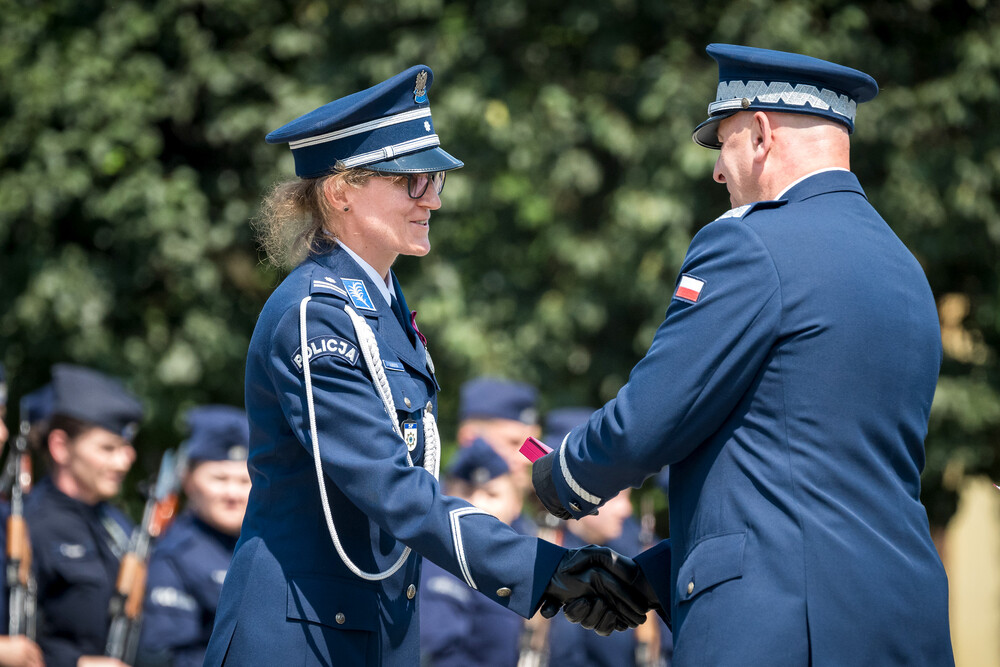 Uroczysty apel z okazji Święta Policji oraz 25-lecia utworzenia Szkoły Policji w Katowicach – Katowice, 26 lipca 2024. Fot.: IPN K. Łojko