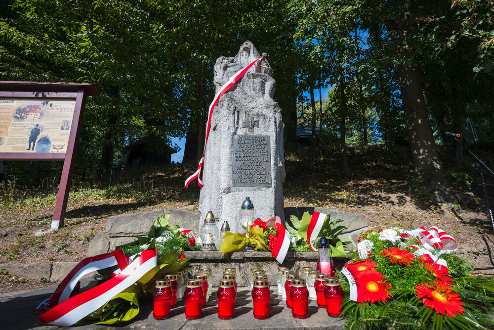 Uroczystości pogrzebowe Józefa Lewickiego, żołnierza VII Śląskiego Okręgu NSZ – Szczyrk, 6 września 2024. Fot.: IPN K. Łojko