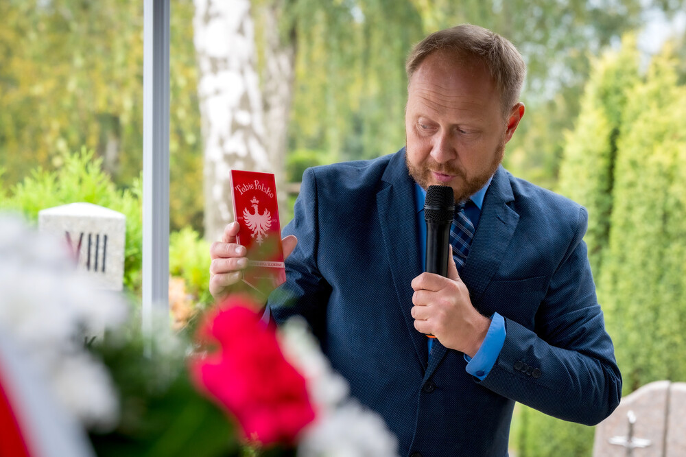 Uroczystość oznaczenia grobu powstańca śląskiego śp. Konrada Zimonia znakiem pamięci „Tobie Polsko” – Rybnik, 10 września 2024. Fot.: IPN K. Łojko