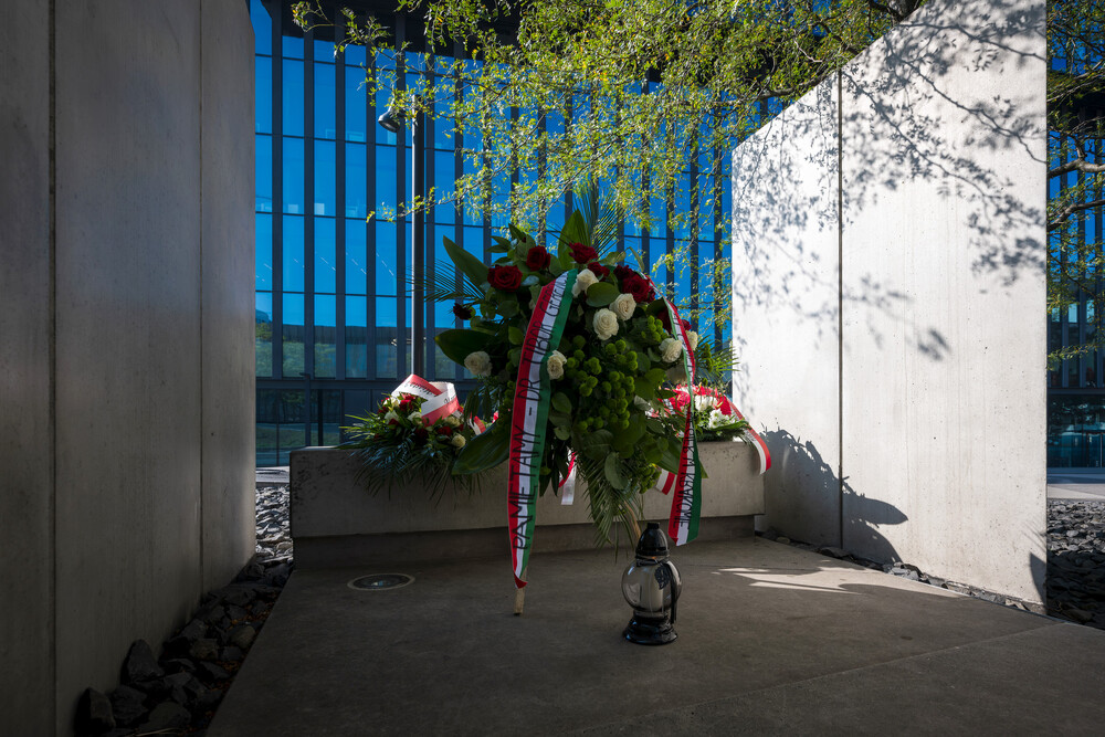 Uroczystość pod pomnikiem Henryka Sławika i Józsefa Antalla w Katowicach – 18 września 2024. Fot.: IPN K. Łojko