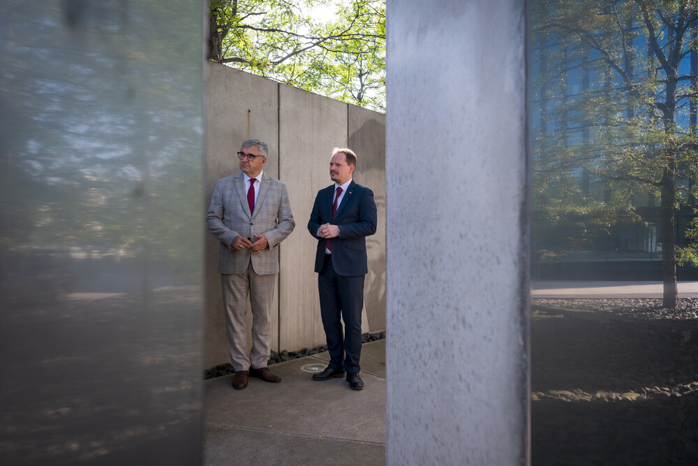 Uroczystość pod pomnikiem Henryka Sławika i Józsefa Antalla w Katowicach – 18 września 2024. Fot.: IPN K. Łojko