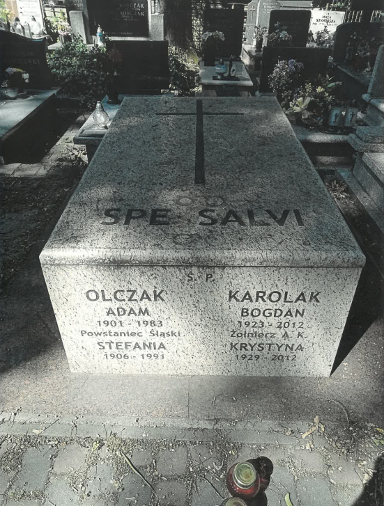 Grób Adama Olczaka w Łodzi.