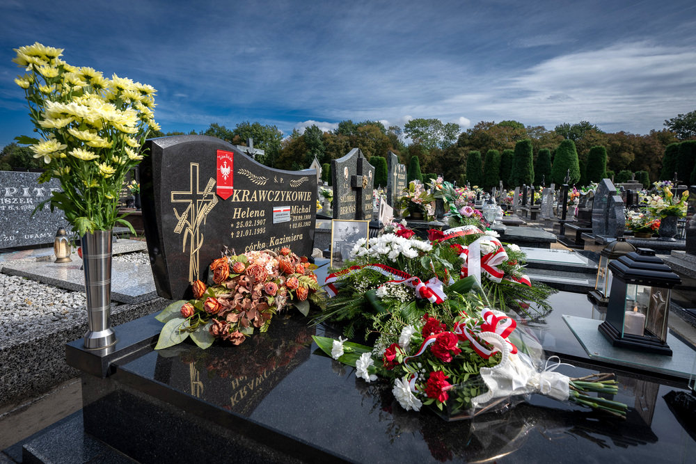 Uroczystość oznaczenia grobu powstańca śląskiego Michała Krawczyka znakiem pamięci „Tobie Polsko” – Bobrek (gmina Chełmek, woj. małopolskie), 26 września 2024. Fot.: IPN K. Łojko