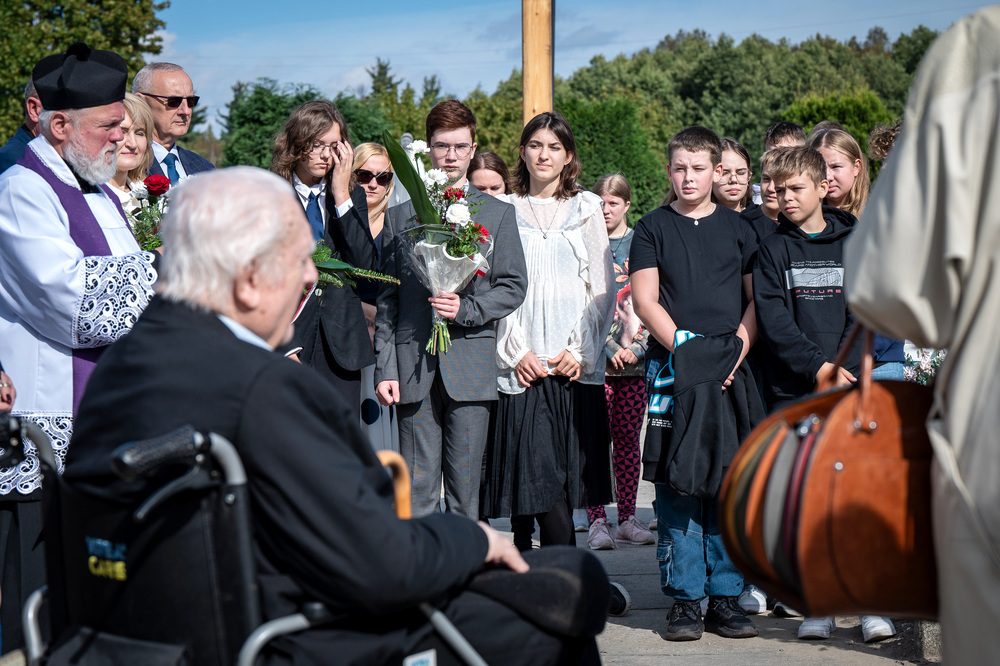 Uroczystość oznaczenia grobu powstańca śląskiego Michała Krawczyka znakiem pamięci „Tobie Polsko” – Bobrek (gmina Chełmek, woj. małopolskie), 26 września 2024. Fot.: IPN K. Łojko
