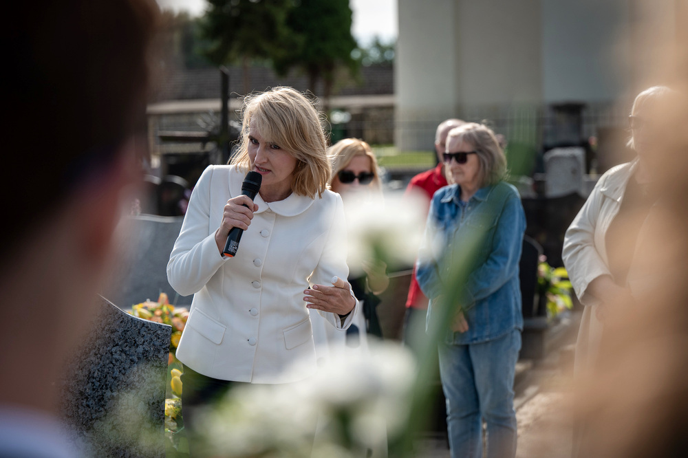 Uroczystość oznaczenia grobu powstańca śląskiego Michała Krawczyka znakiem pamięci „Tobie Polsko” – Bobrek (gmina Chełmek, woj. małopolskie), 26 września 2024. Fot.: IPN K. Łojko