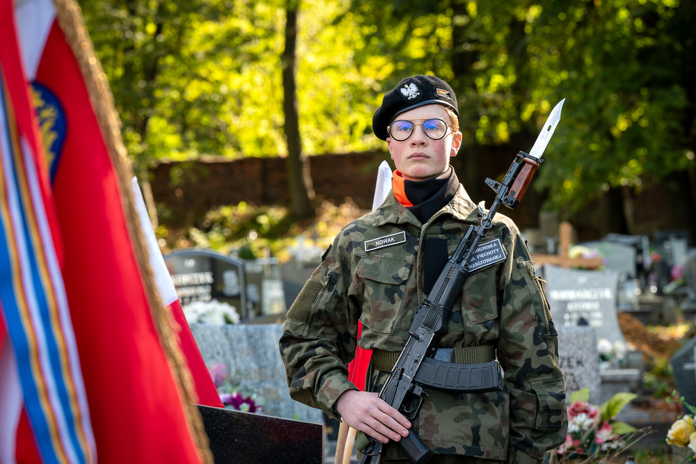 Uroczystość oznaczenia grobu powstańca śląskiego Stanisława Molika znakiem pamięci „Tobie Polsko” – Radzionków, 30 września 2024. Fot.: IPN K. Łojko