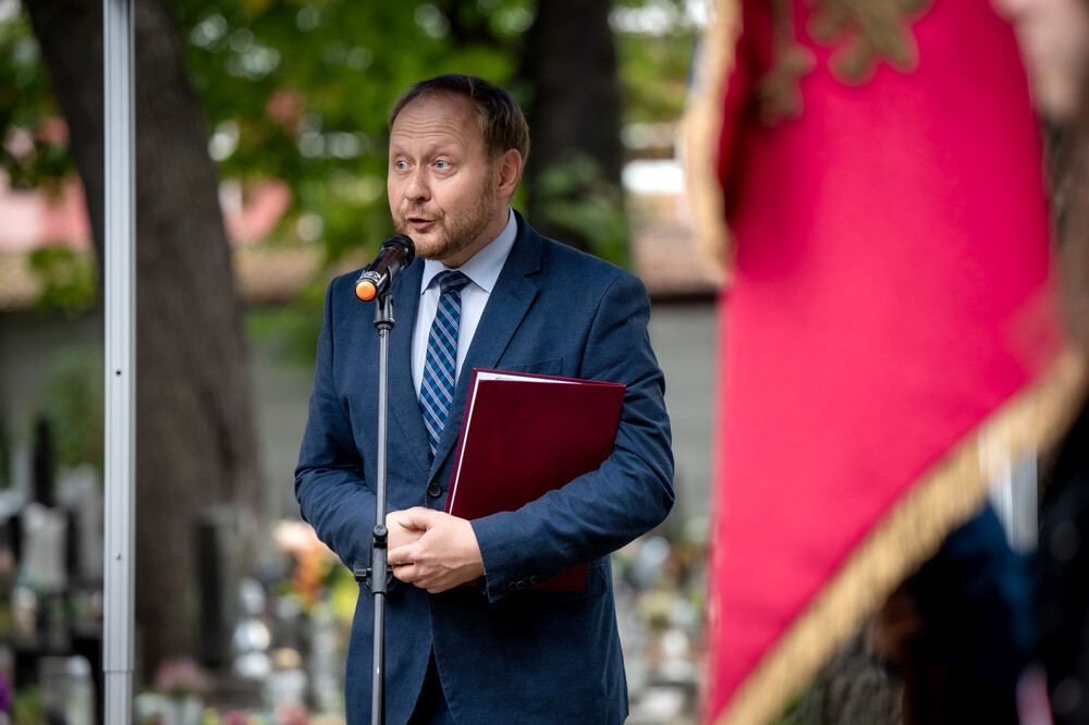 Uroczystość oznaczenia grobu śp. Tadeusza Szumańskiego znakiem pamięci „Grób weterana walk o wolności niepodległość Polski” – Katowice, 9 października 2024. Fot.: IPN K. Łojko