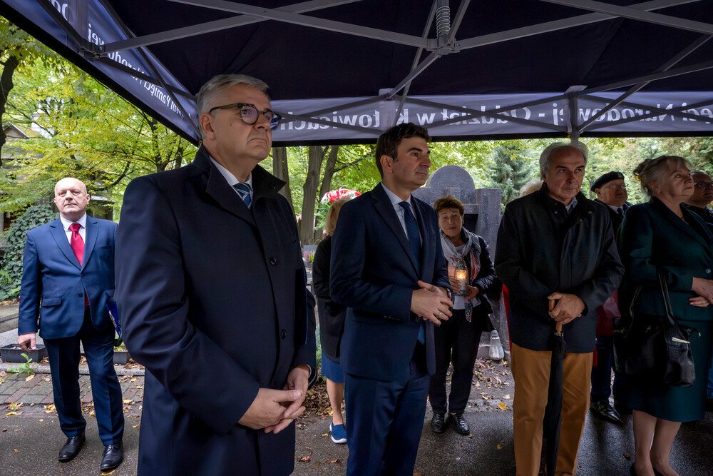 Uroczystość oznaczenia grobu śp. Tadeusza Szumańskiego znakiem pamięci „Grób weterana walk o wolności niepodległość Polski” – Katowice, 9 października 2024. Fot.: IPN K. Łojko