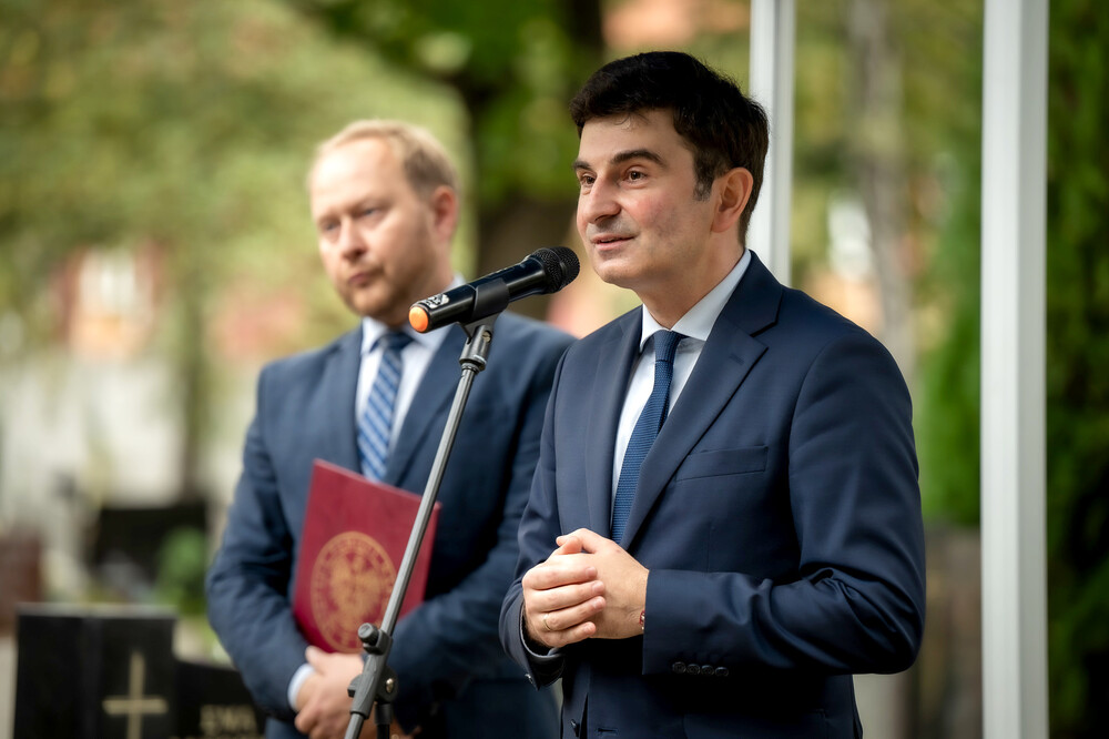 Uroczystość oznaczenia grobu śp. Tadeusza Szumańskiego znakiem pamięci „Grób weterana walk o wolności niepodległość Polski” – Katowice, 9 października 2024. Fot.: IPN K. Łojko