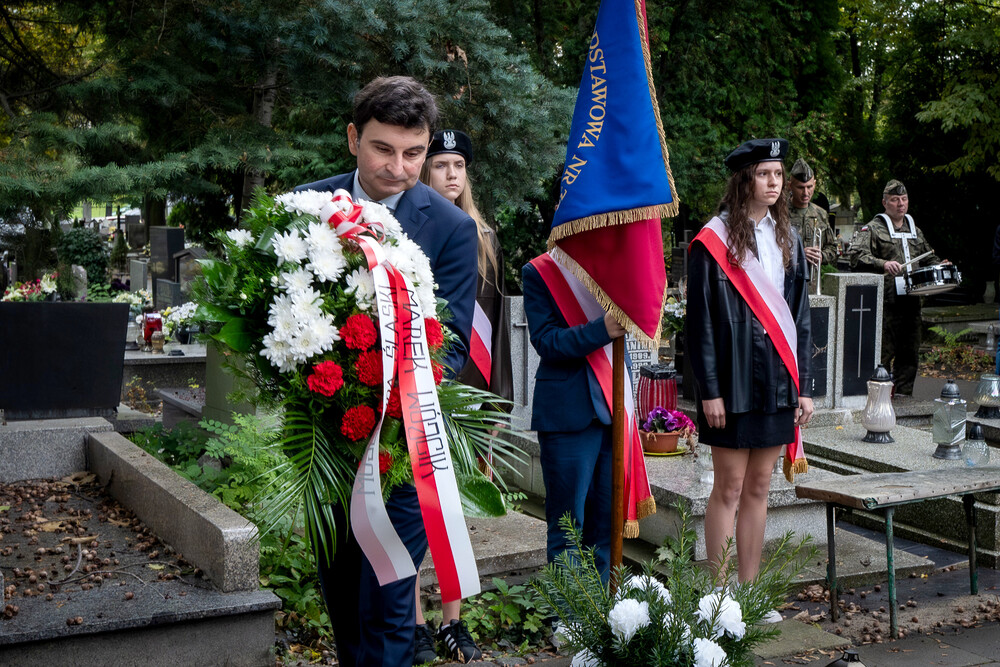 Uroczystość oznaczenia grobu śp. Tadeusza Szumańskiego znakiem pamięci „Grób weterana walk o wolności niepodległość Polski” – Katowice, 9 października 2024. Fot.: IPN K. Łojko