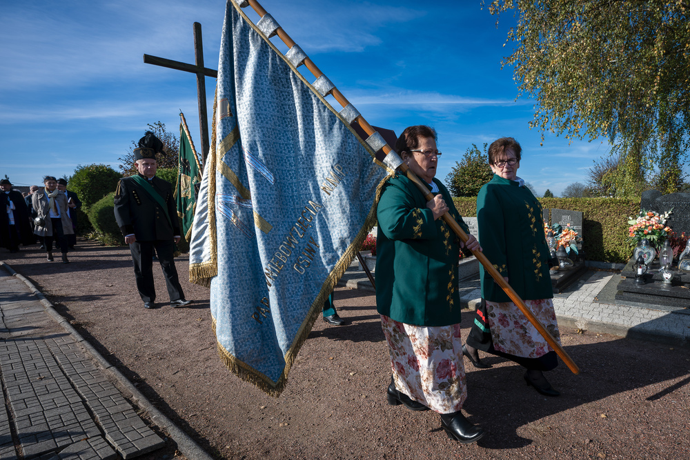 Uroczystość oznaczenia znakiem pamięci „Tobie Polsko” grobu powstańca śląskiego Nikodema Wacławczyka – Żory, 21 października 2024. Fot.: IPN K. Łojko
