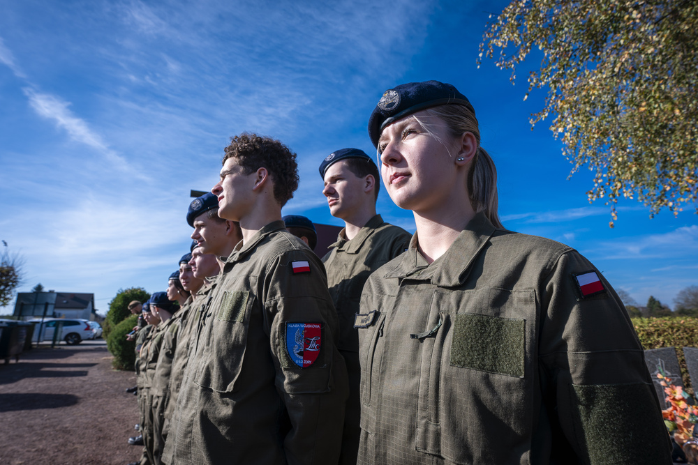 Uroczystość oznaczenia znakiem pamięci „Tobie Polsko” grobu powstańca śląskiego Nikodema Wacławczyka – Żory, 21 października 2024. Fot.: IPN K. Łojko