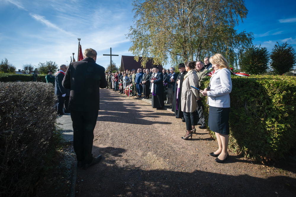 Uroczystość oznaczenia znakiem pamięci „Tobie Polsko” grobu powstańca śląskiego Nikodema Wacławczyka – Żory, 21 października 2024. Fot.: IPN K. Łojko