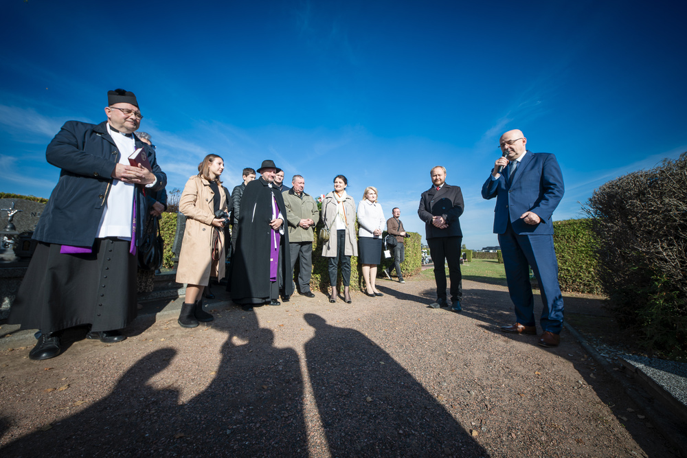 Uroczystość oznaczenia znakiem pamięci „Tobie Polsko” grobu powstańca śląskiego Nikodema Wacławczyka – Żory, 21 października 2024. Fot.: IPN K. Łojko