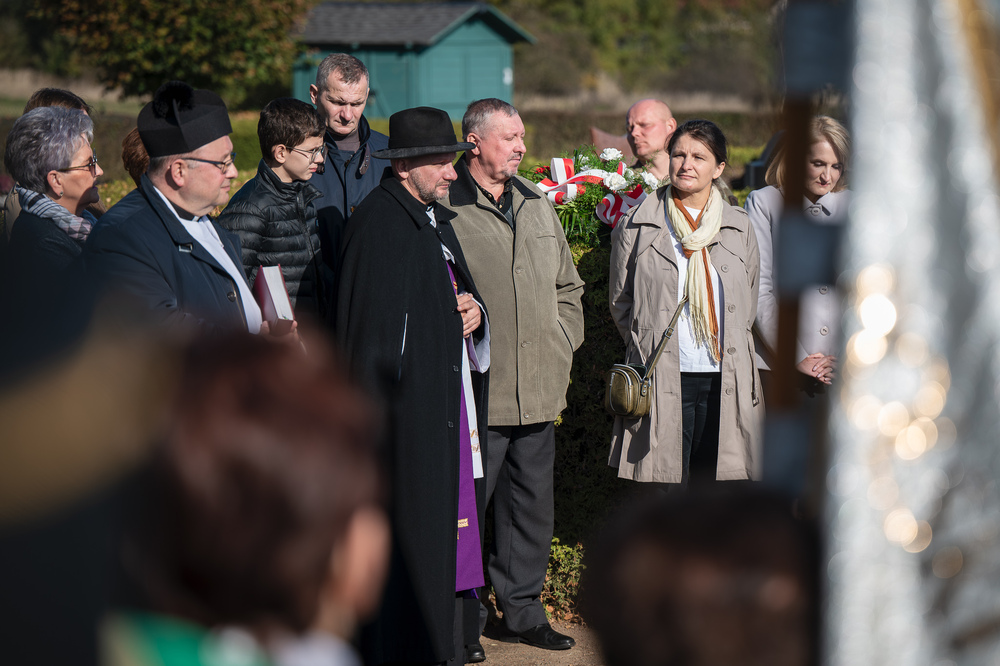 Uroczystość oznaczenia znakiem pamięci „Tobie Polsko” grobu powstańca śląskiego Nikodema Wacławczyka – Żory, 21 października 2024. Fot.: IPN K. Łojko
