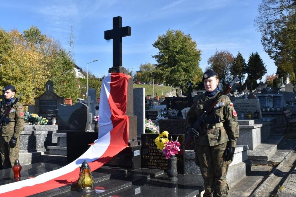 Uroczystość odsłonięcia tablicy Ludwika Pantoflińskiego w Żywcu.