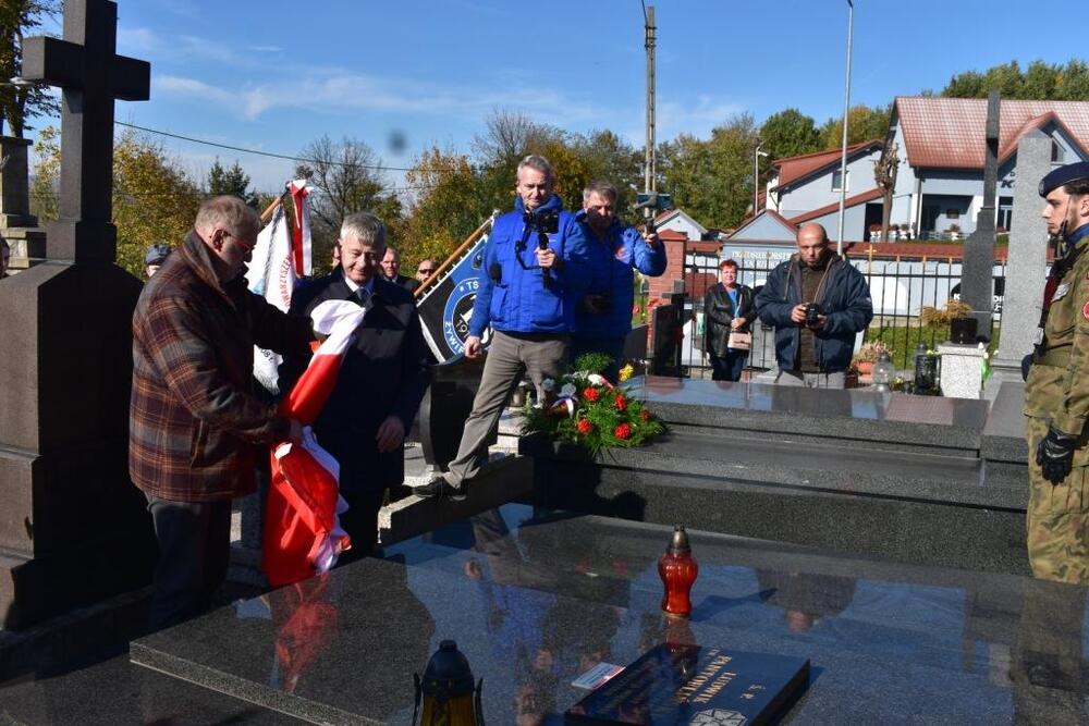 Uroczystość odsłonięcia tablicy Ludwika Pantoflińskiego w Żywcu.