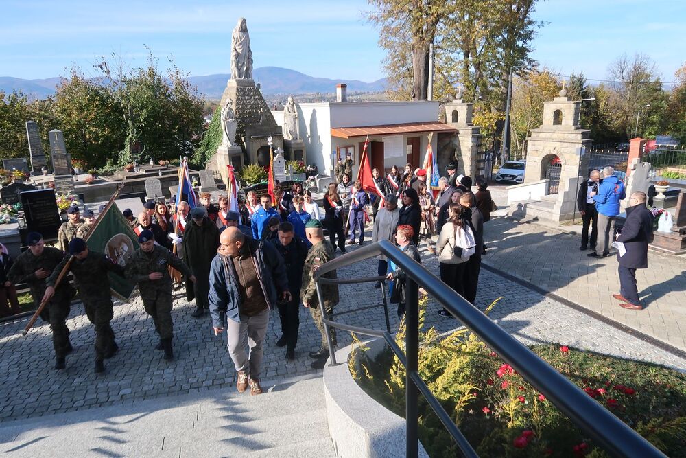 Uroczystość odsłonięcia tablicy Ludwika Pantoflińskiego w Żywcu.