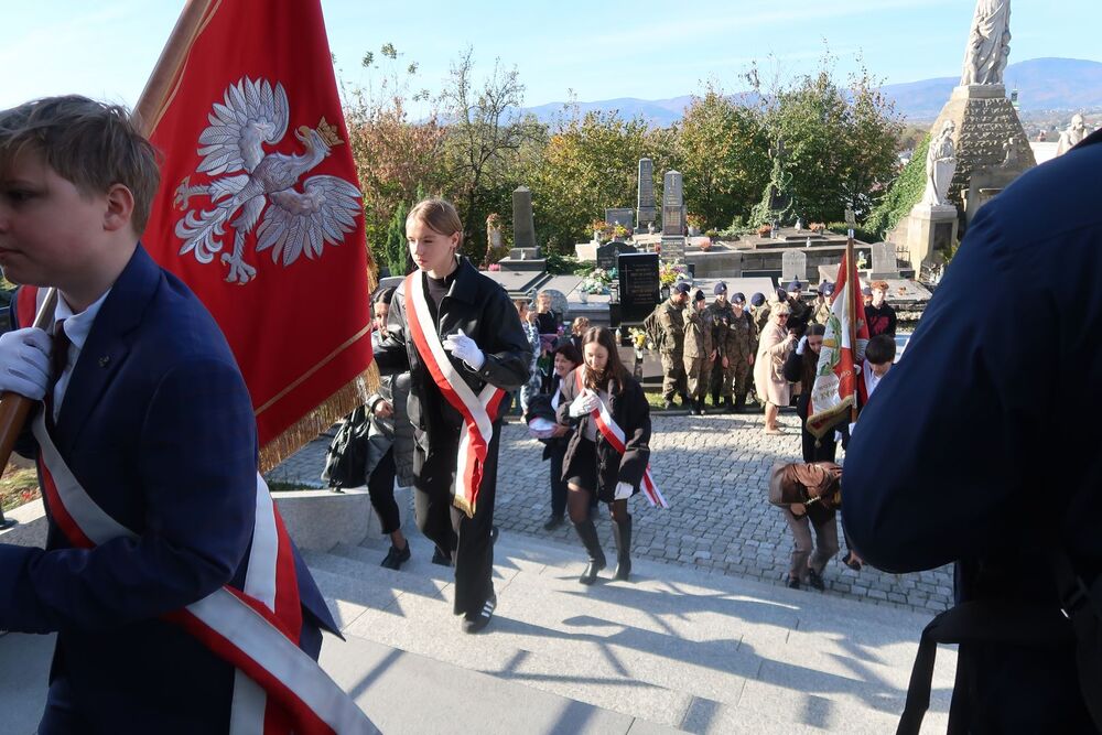 Uroczystość odsłonięcia tablicy Ludwika Pantoflińskiego w Żywcu.