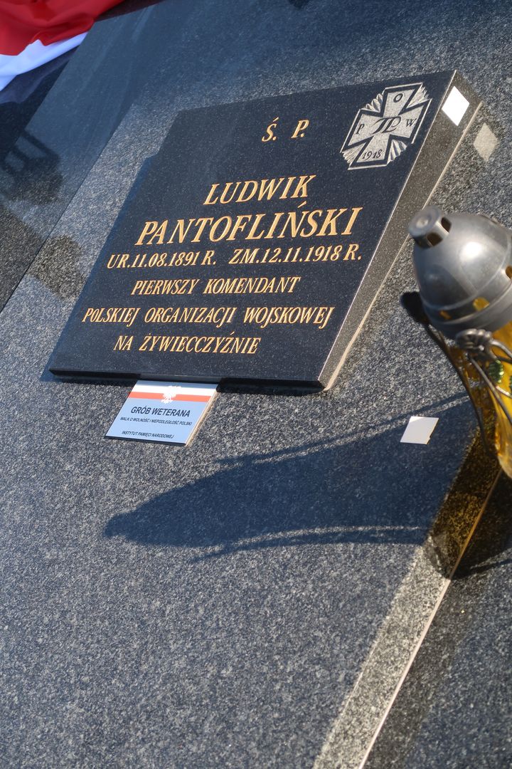 Uroczystość odsłonięcia tablicy Ludwika Pantoflińskiego w Żywcu.