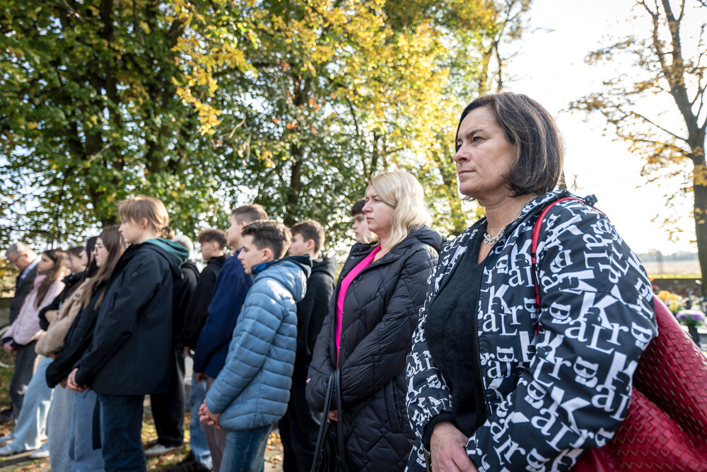Uroczystość oznaczenia znakiem pamięci „Tobie Polsko” grobu powstańca śląskiego śp. Jana Bramowskiego – Nakło Śląskie, 28 października 2024. Fot.: IPN K. Łojko