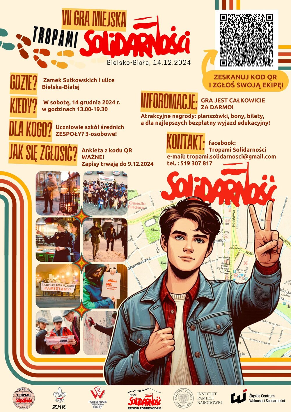 Nabór do siódmej edycji Gry Miejskiej „Tropami Solidarności” – Bielsko-Biała, 14 grudnia 2024