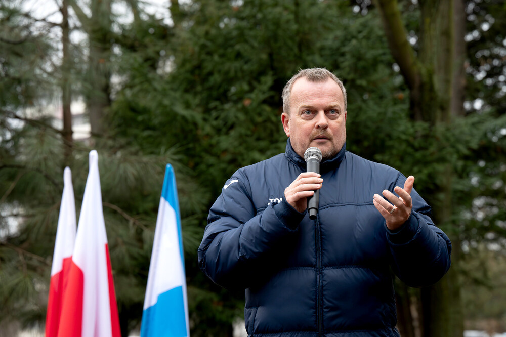 Odsłonięcie tablicy upamiętniającej rodzinę Rogozińskich oraz Pelagię Szpringer – Sosnowiec, 10 grudnia 2024. Fot.: IPN. K. Łojko