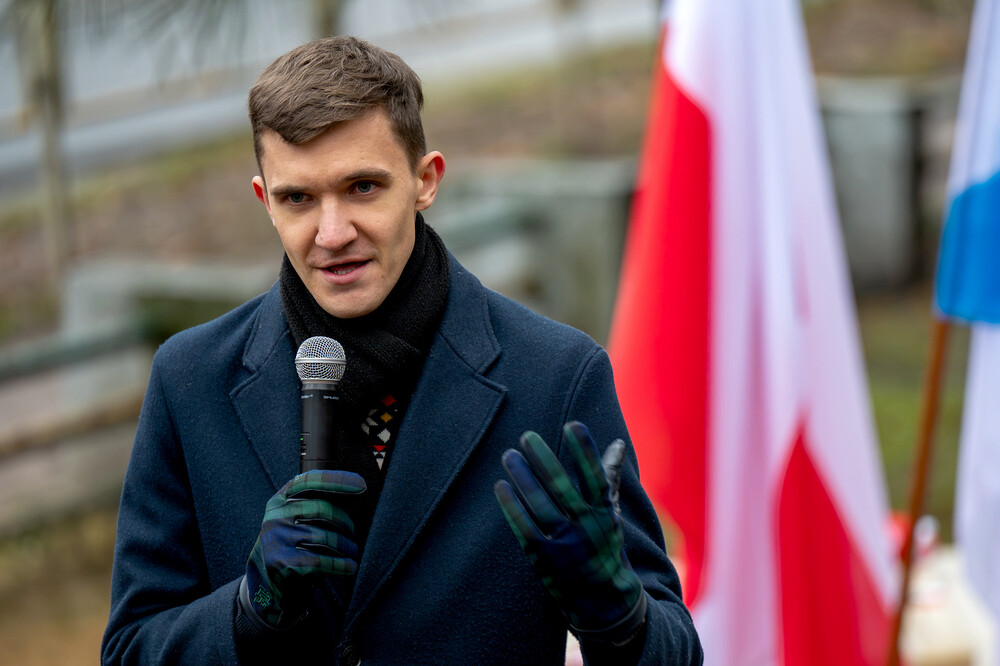 Odsłonięcie tablicy upamiętniającej rodzinę Rogozińskich oraz Pelagię Szpringer – Sosnowiec, 10 grudnia 2024. Fot.: IPN. K. Łojko