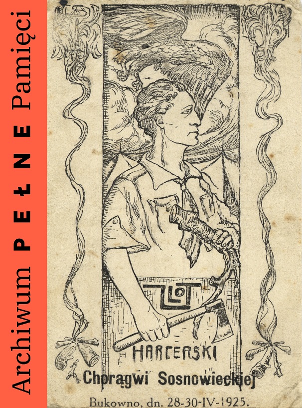 Karta pocztowa odbita w drukarni polowej podczas Zlotu Harcerskiego Chorągwi Sosnowieckiej w Bukownie w dniach 28–30 IV 1925 r., IPN Ka 454/194, t. 2