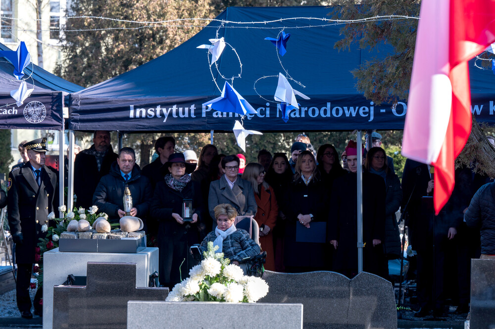 Upamiętnienie 80. rocznicy Marszu Śmierci – Gliwice-Bojków, 19 stycznia 2025. Fot.: IPN Krzysztof Łojko